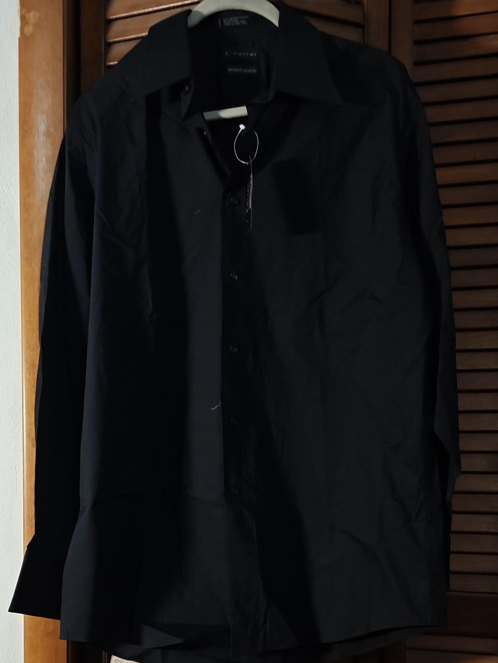 jf j.ferrar Men's Black Dress Shirt - Long Sleeve